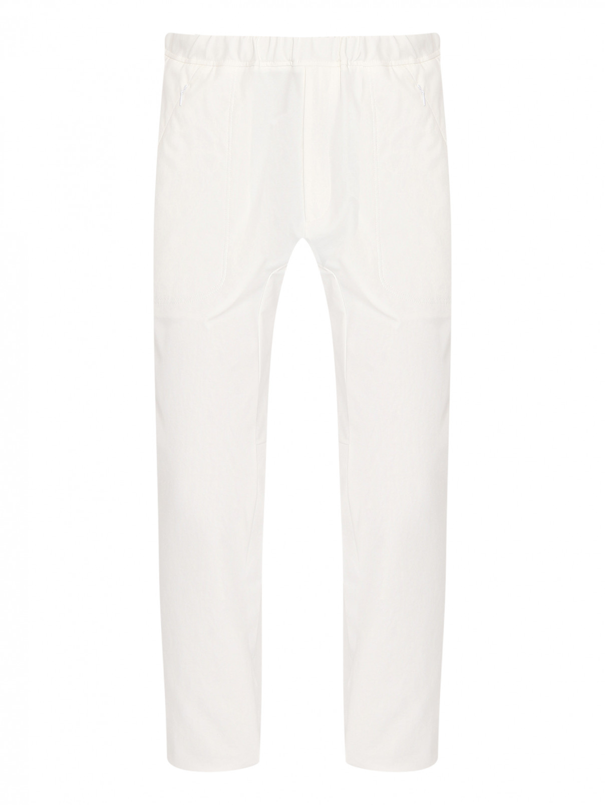 Трикотажные брюки с карманами LARDINI  –  Общий вид  – Цвет:  Белый