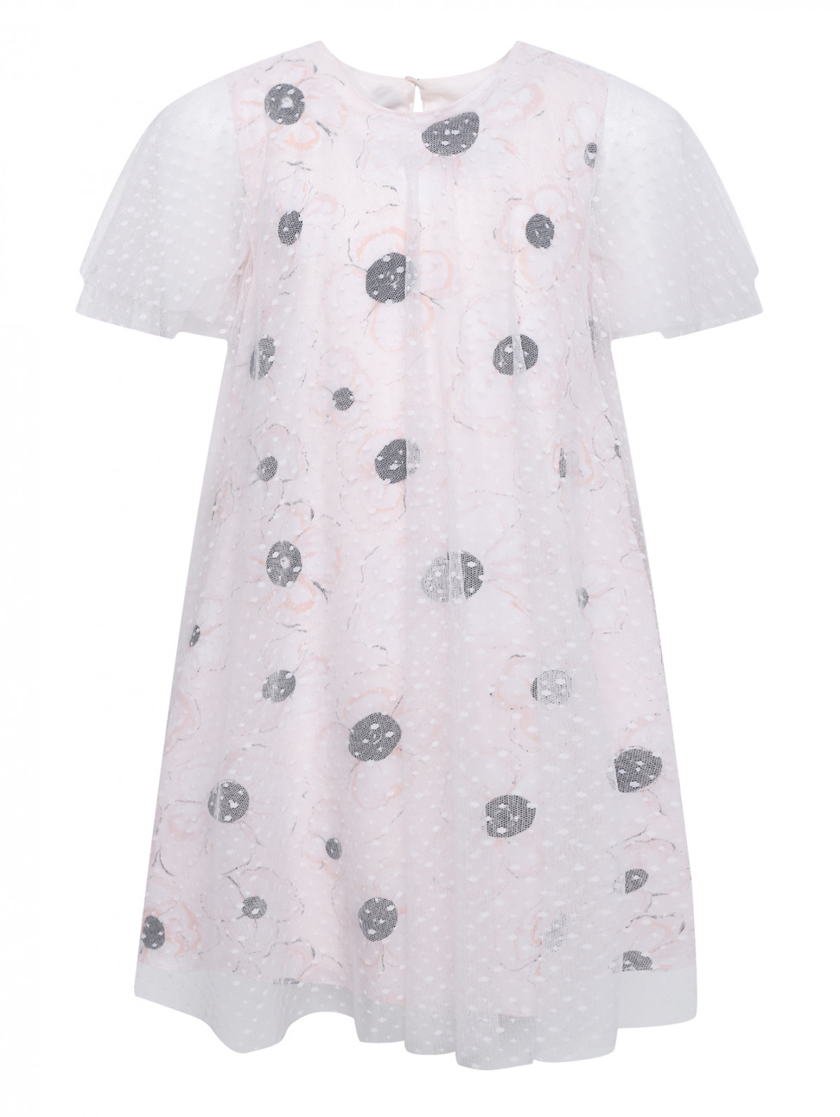 Платье с цветочным узором Baby Dior  –  Общий вид  – Цвет:  Розовый