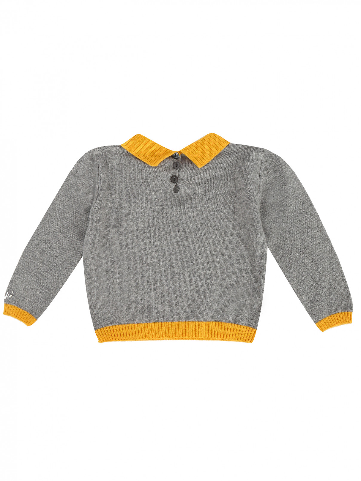 Пуловер из шерсти с контрастной отделкой MiMiSol  –  Обтравка1  – Цвет:  Серый