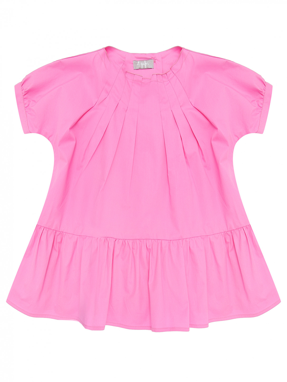 Хлопковое платье с коротким рукавом Il Gufo  –  Общий вид  – Цвет:  Розовый