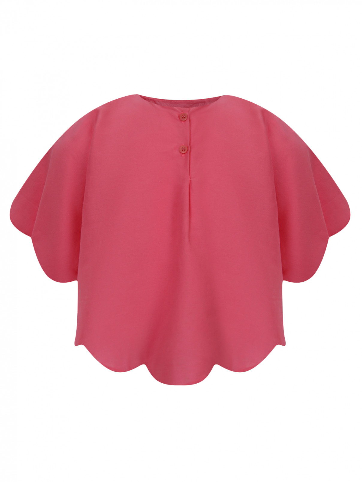 Блуза из хлопка свободного кроя Il Gufo  –  Общий вид  – Цвет:  Розовый