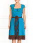 Шелковое платье с кожаным поясом Moschino  –  Модель Верх-Низ