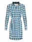 Платье-рубашка из шелка с поясом DVF  –  Общий вид