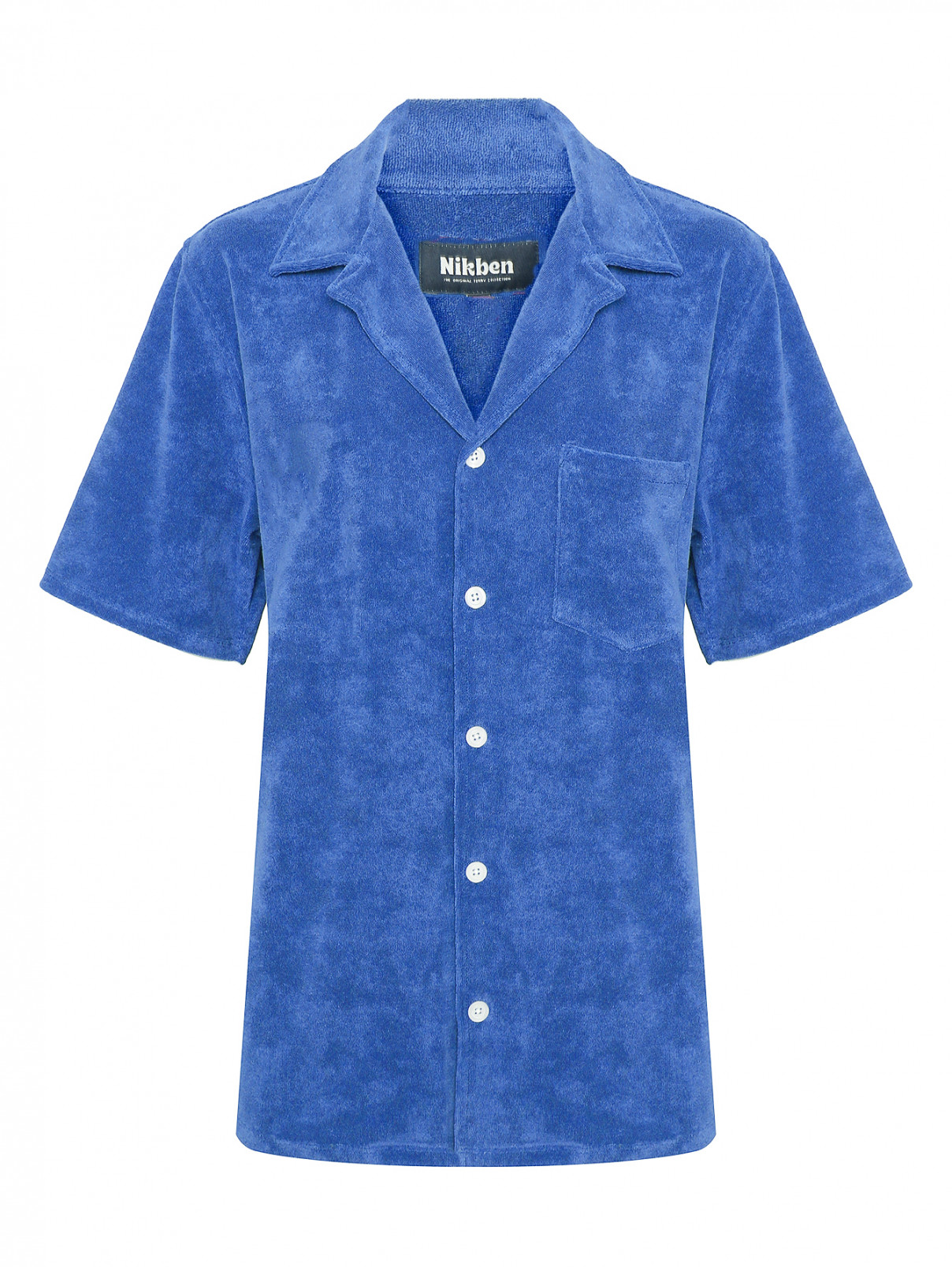 Рубашка с коротким рукавом Nikben  –  Общий вид  – Цвет:  Синий