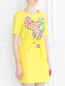 Платье из хлопка с принтом Moschino Boutique  –  Модель Верх-Низ