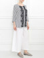 Блуза из шелка и хлопка с узором "полоска" Marina Rinaldi  –  Модель Общий вид