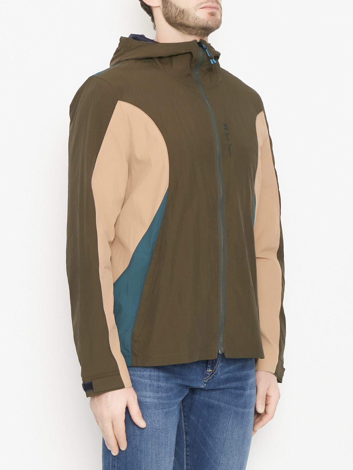 Куртка на молнии с капюшоном Paul Smith  –  МодельВерхНиз  – Цвет:  Зеленый