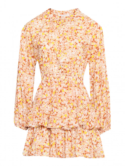 Платье-мини с цветочным узором  - Общий вид