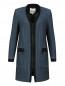 Пальто с узором и контрастными вставками Kenzo  –  Общий вид