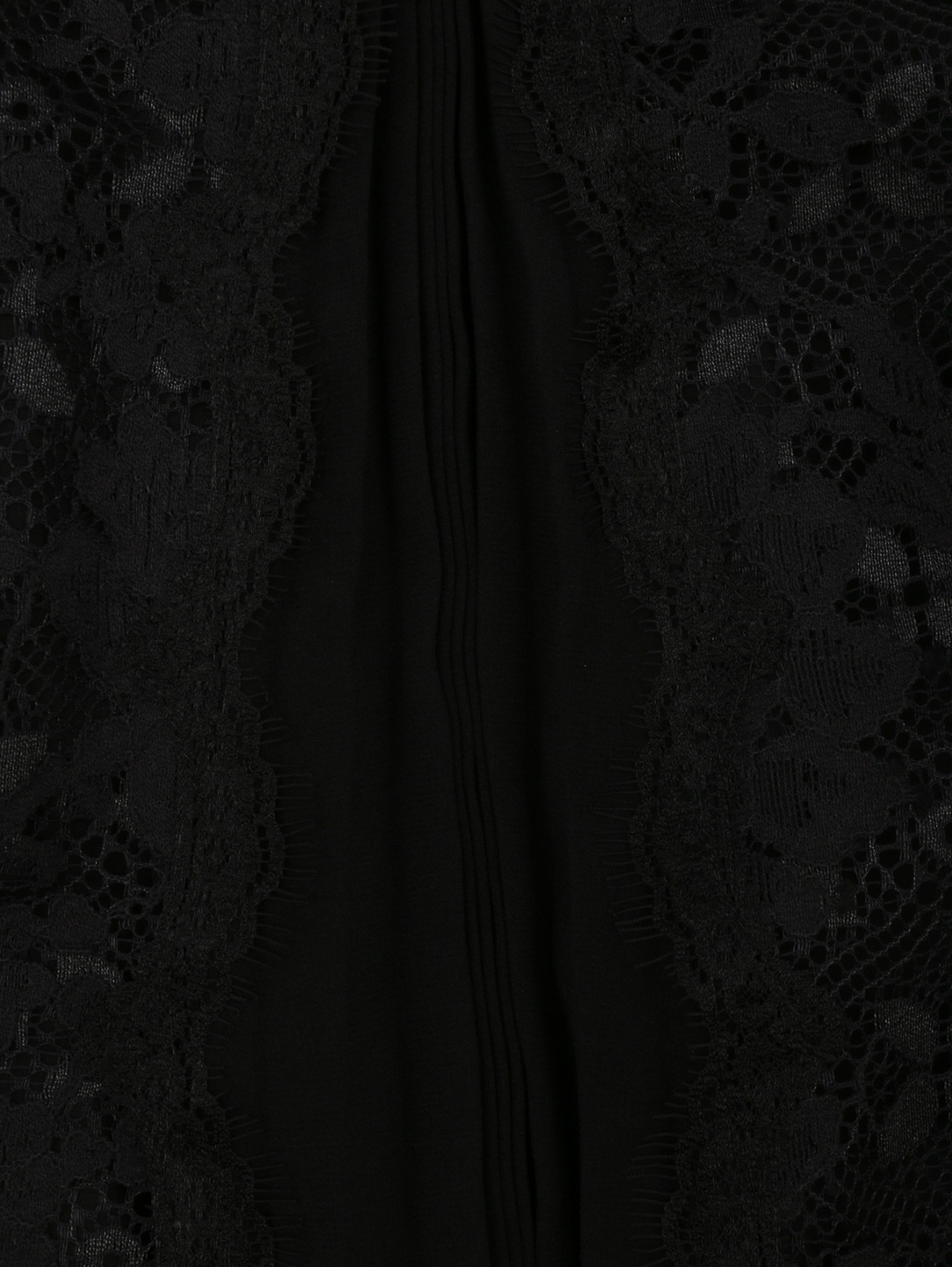 Плиссированное платье с кружевной отделкой на тонких бретелях Ermanno Firenze  –  Деталь1  – Цвет:  Черный