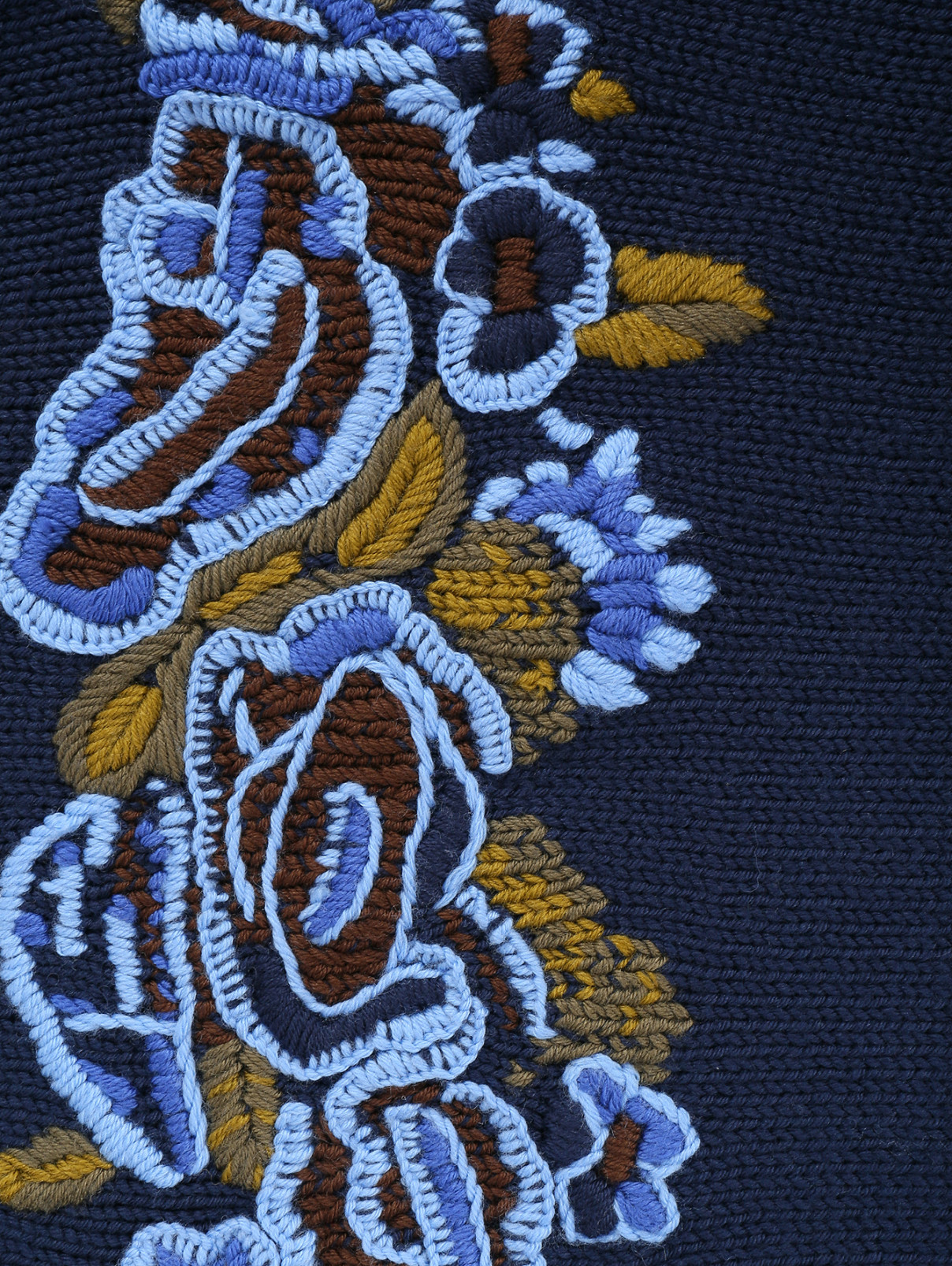 Укороченный свитер из шерсти с вышивкой Alberta Ferretti  –  Деталь  – Цвет:  Синий