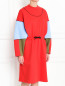 Платье из хлопка свободного кроя с контрастной отделкой MSGM  –  МодельВерхНиз