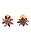 Клипсы в виде цветки декорированные кристаллами Poggi  –  Общий вид