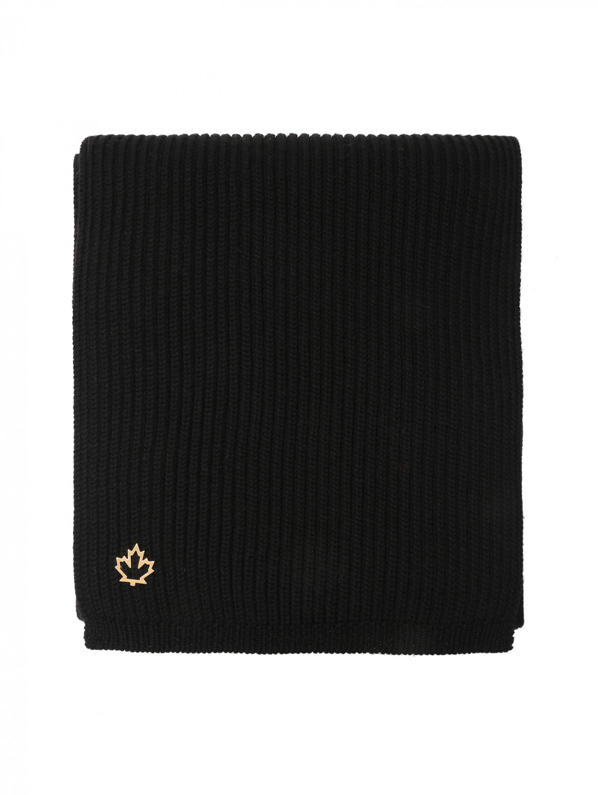 Однотонный шарф с логотипом Dsquared2  –  Общий вид  – Цвет:  Черный