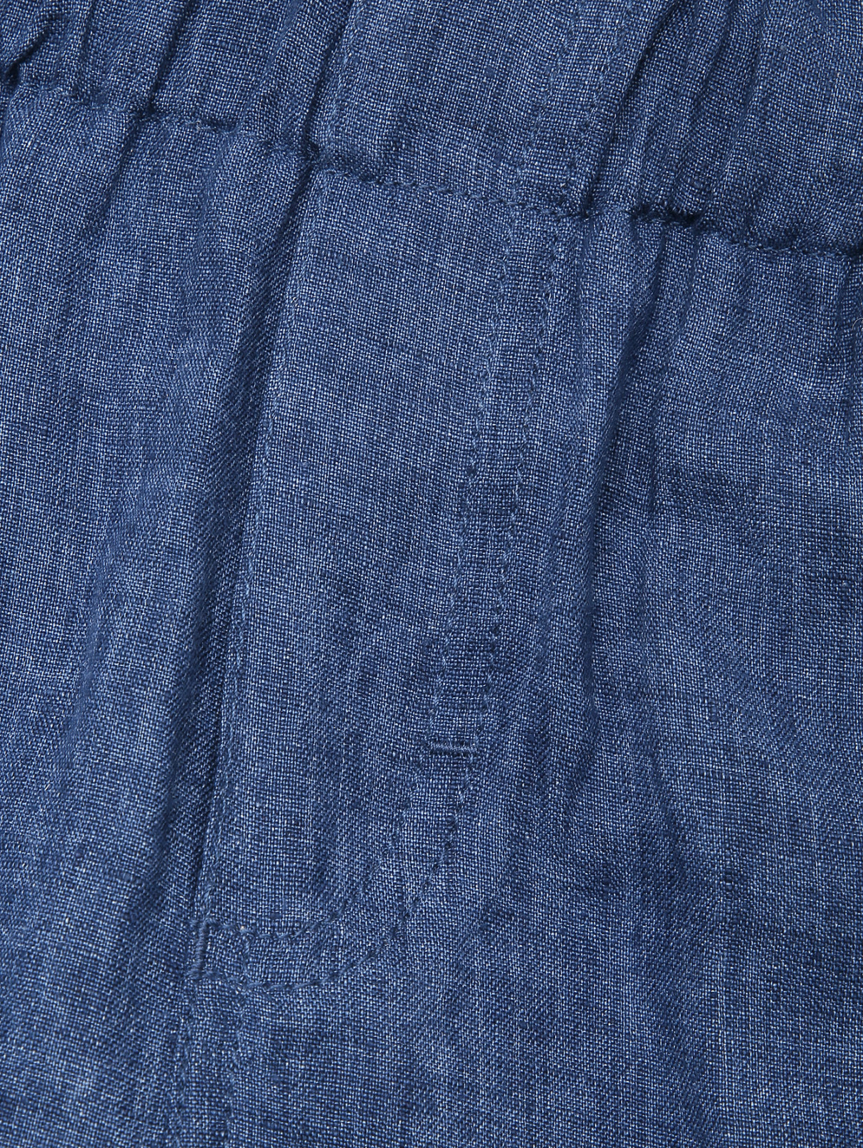 Льняные шорты с карманами Il Gufo  –  Деталь  – Цвет:  Синий