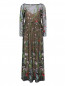 Полупрозрачное платье-макси с цветочным узором Marina Rinaldi  –  Общий вид