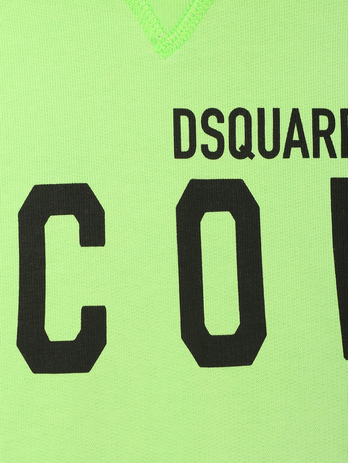 Толстовка из хлопка с капюшоном Dsquared2  –  Деталь  – Цвет:  Зеленый