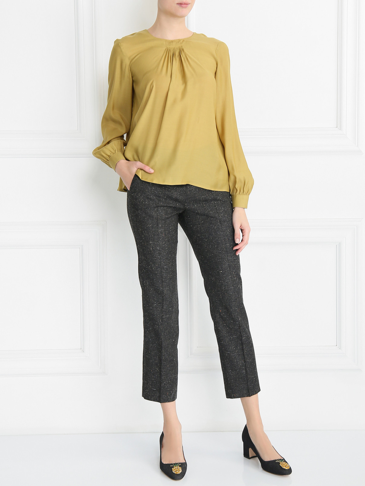 Блуза с длинным рукавом Max&Co  –  Модель Общий вид  – Цвет:  Зеленый