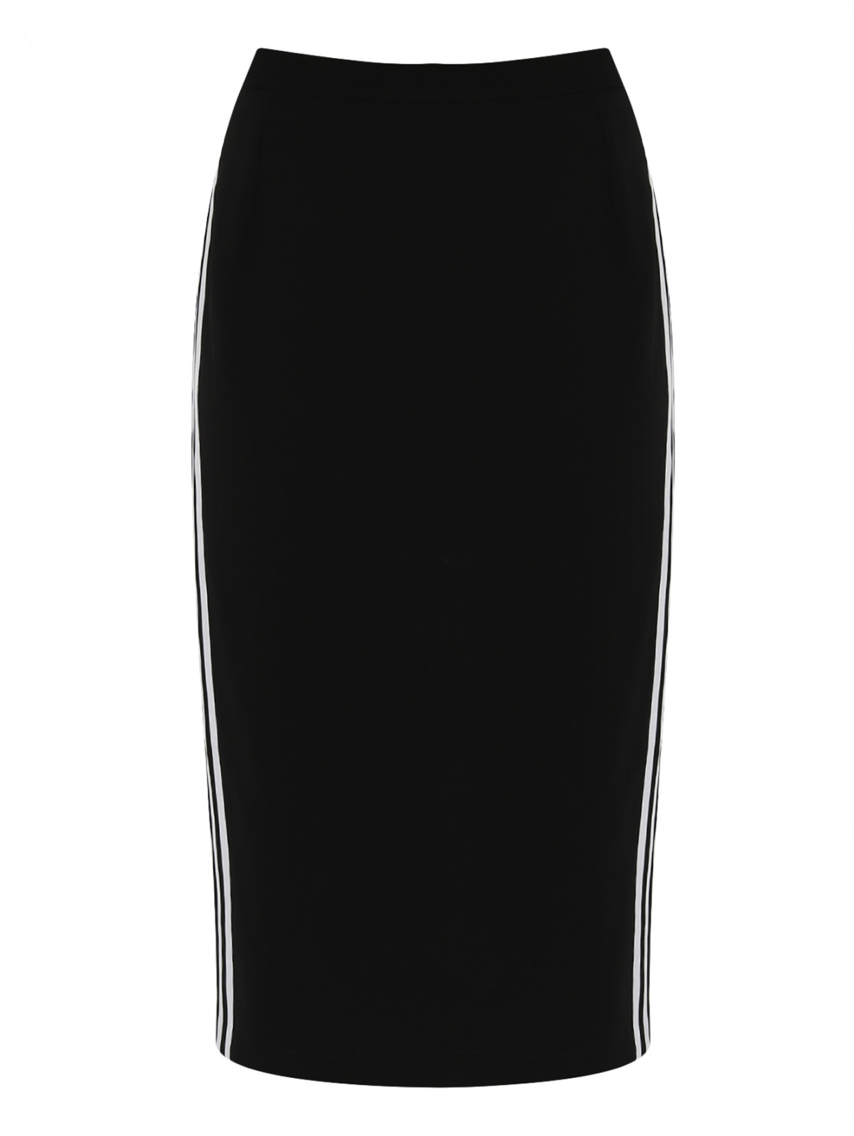 Юбка-карандаш с контрастной отделкой Marina Rinaldi  –  Общий вид  – Цвет:  Черный