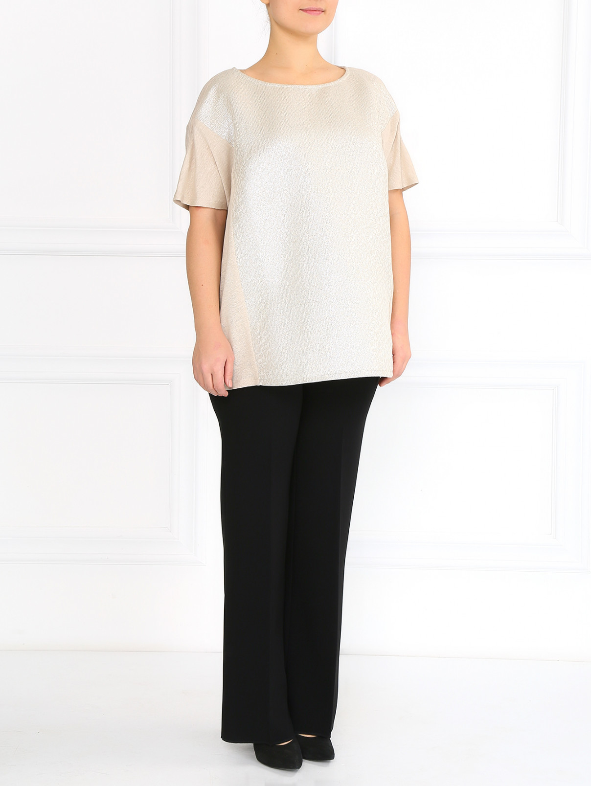 Классические брюки прямого фасона Marina Rinaldi  –  Модель Общий вид  – Цвет:  Черный
