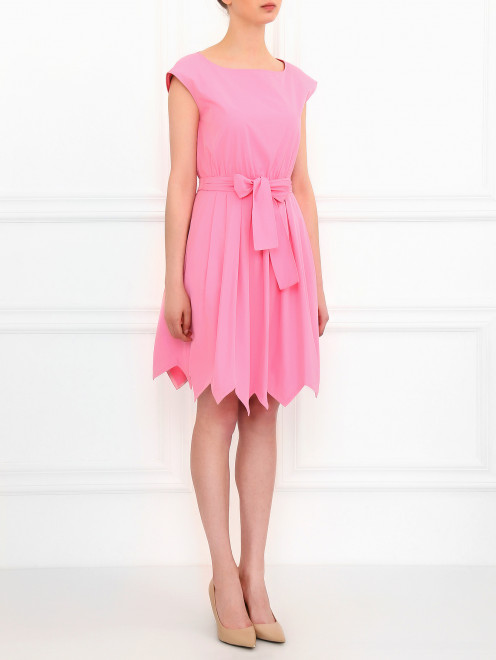 Платье-мини с боковыми карманами и поясом Moschino Cheap&Chic - Модель Общий вид