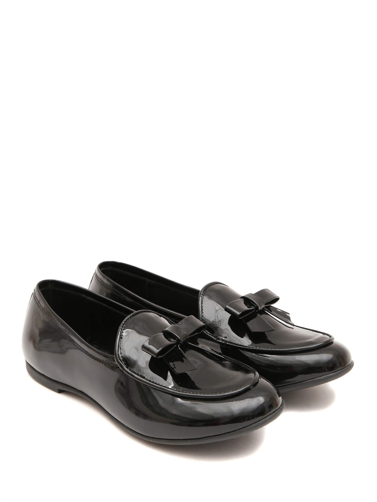 Лакированные туфли с бантиком MONTELPARE TRADITION  –  Общий вид  – Цвет:  Черный