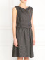 Платье из шерсти со сборкой на талии и узором "клетка" Moschino  –  Модель Верх-Низ