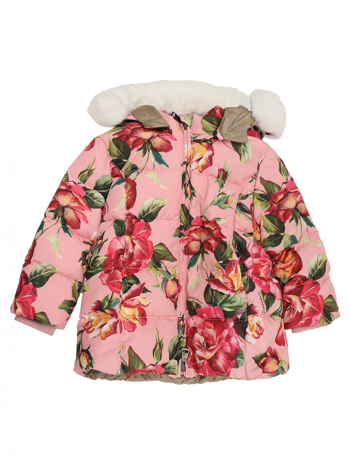 Куртка с цветочным узором Dolce & Gabbana  –  Общий вид  – Цвет:  Розовый