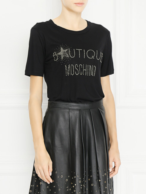 Футболка с аппликацией BOUTIQUE MOSCHINO - МодельВерхНиз