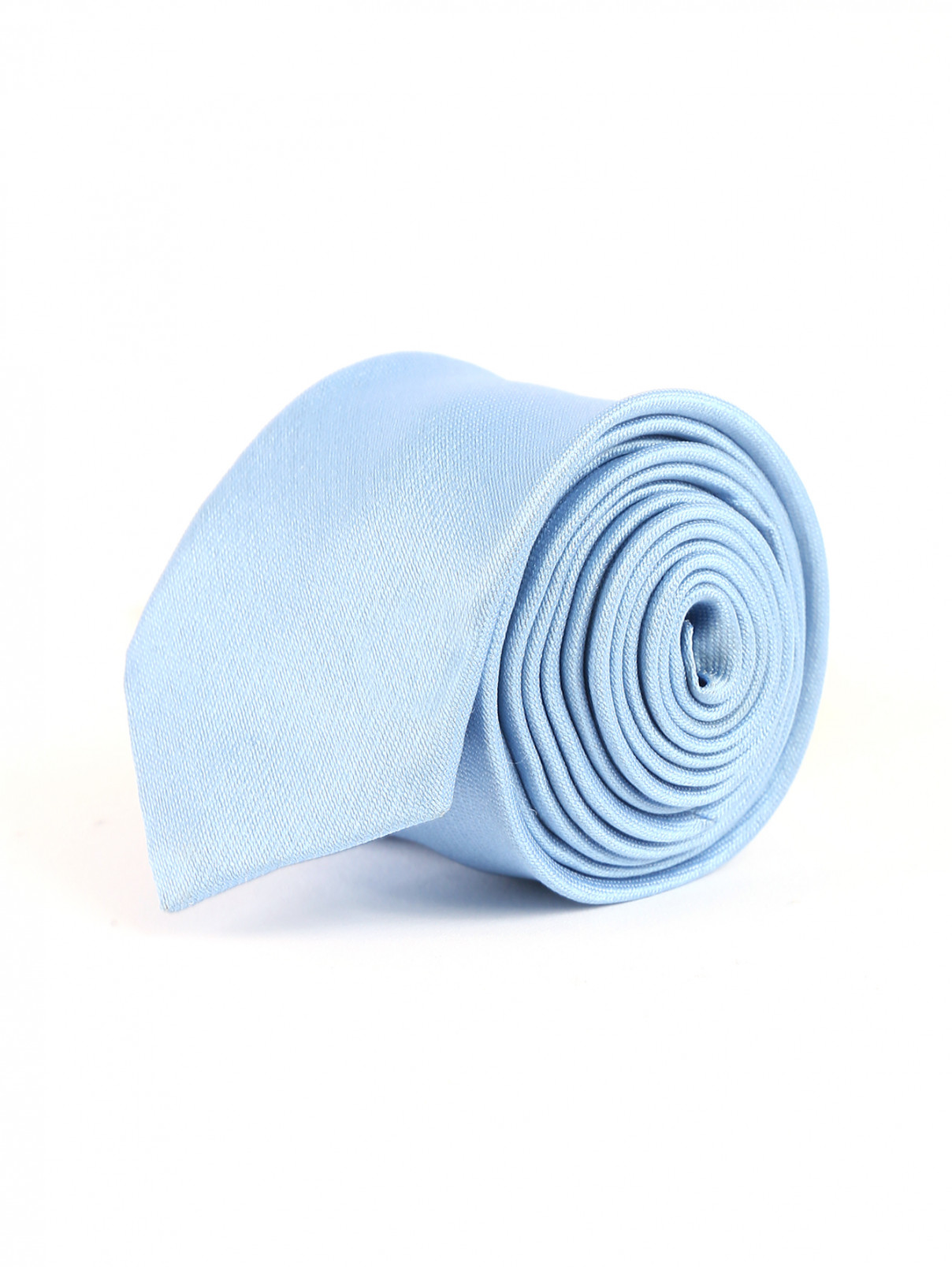 Узкий галстук из шелковистого материала MiMiSol  –  Общий вид  – Цвет:  Синий