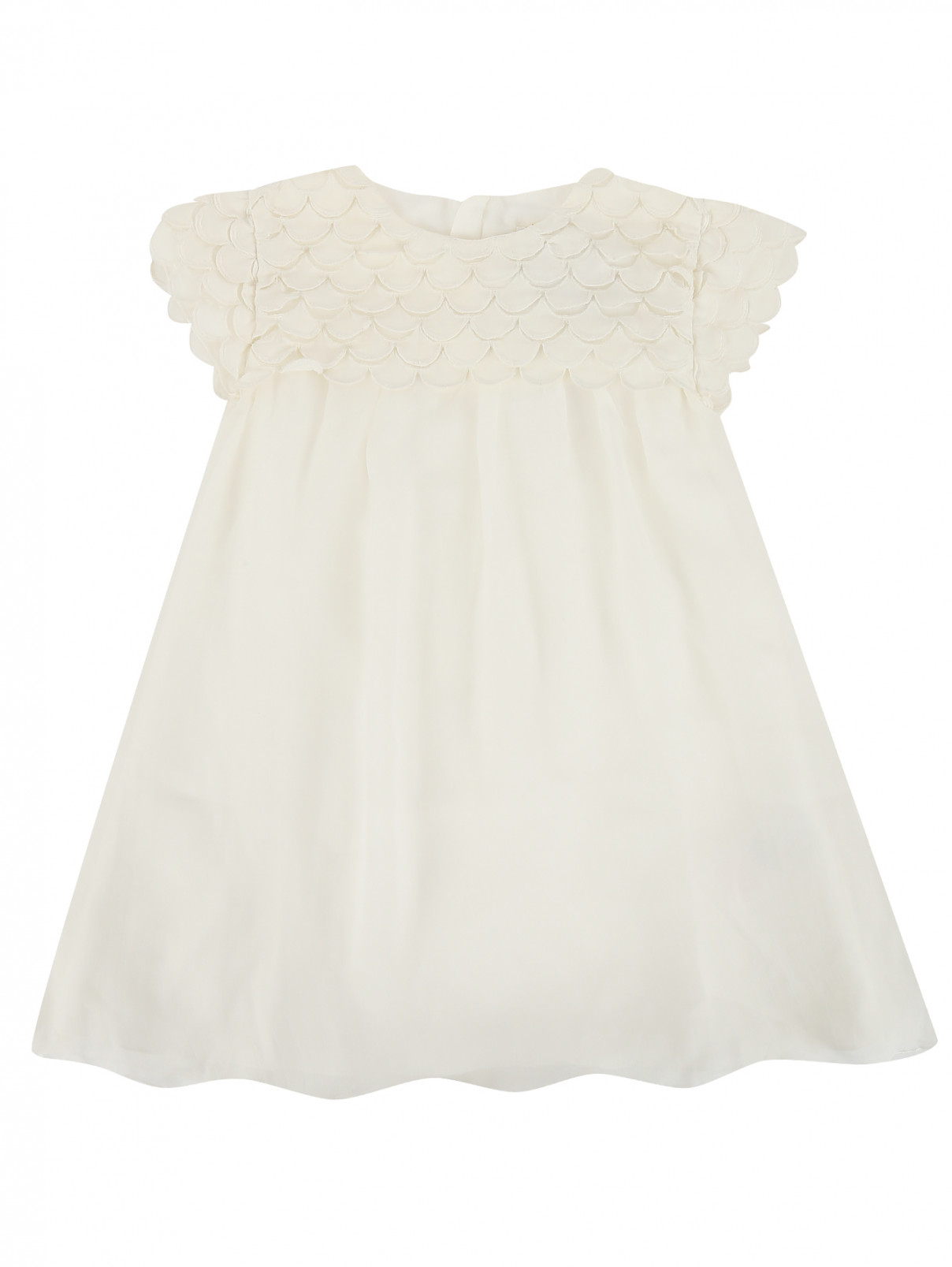 Платье из шелка с шортами в комплекте Chloe  –  Общий вид  – Цвет:  Белый