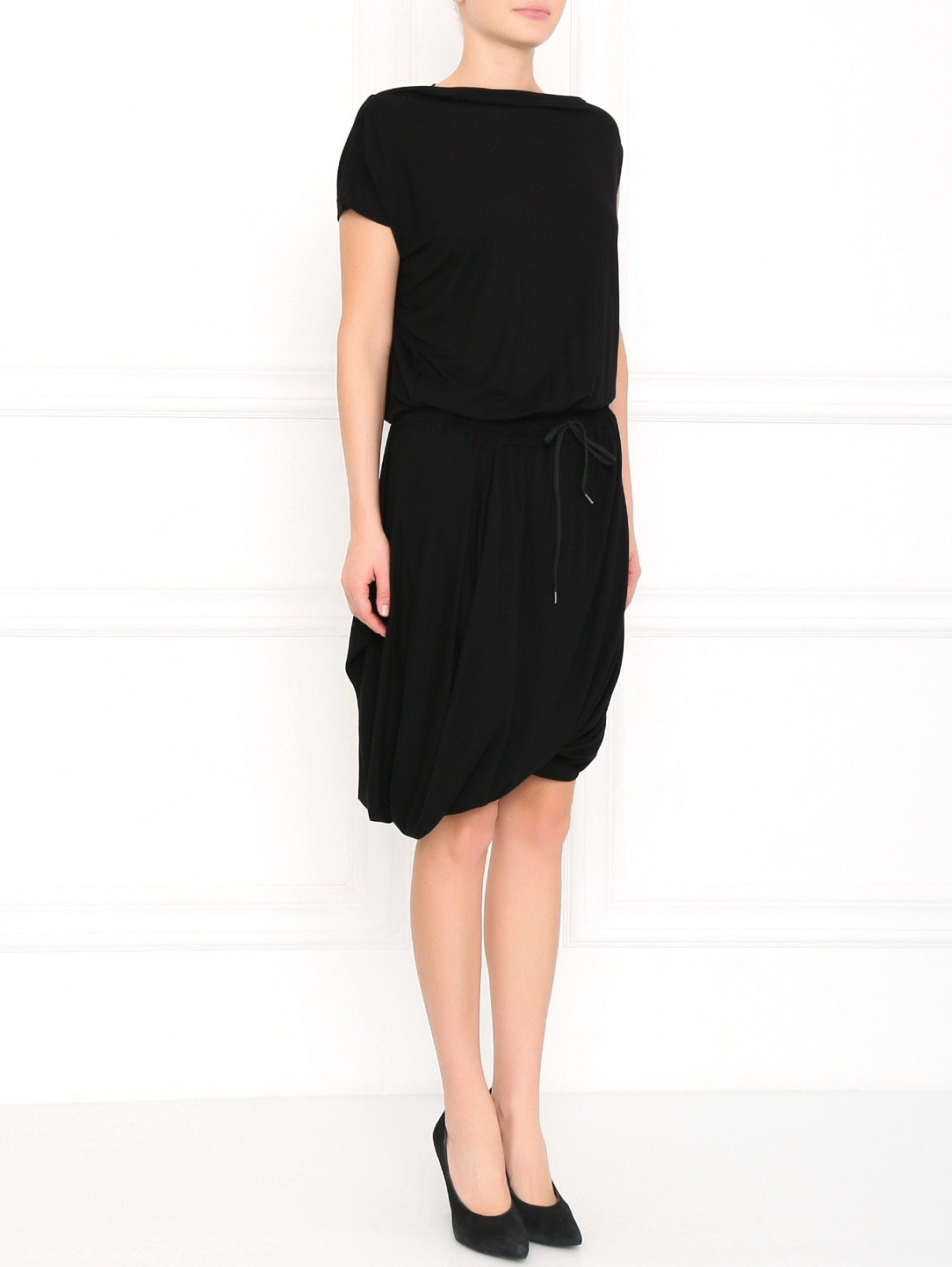 Платье-миди с драпировкой Anglomania by V.Westwood  –  Модель Общий вид  – Цвет:  Черный