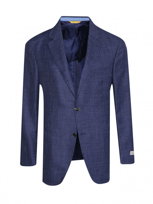 Пиджак из шерсти шелка и льна с карманами Canali - Общий вид