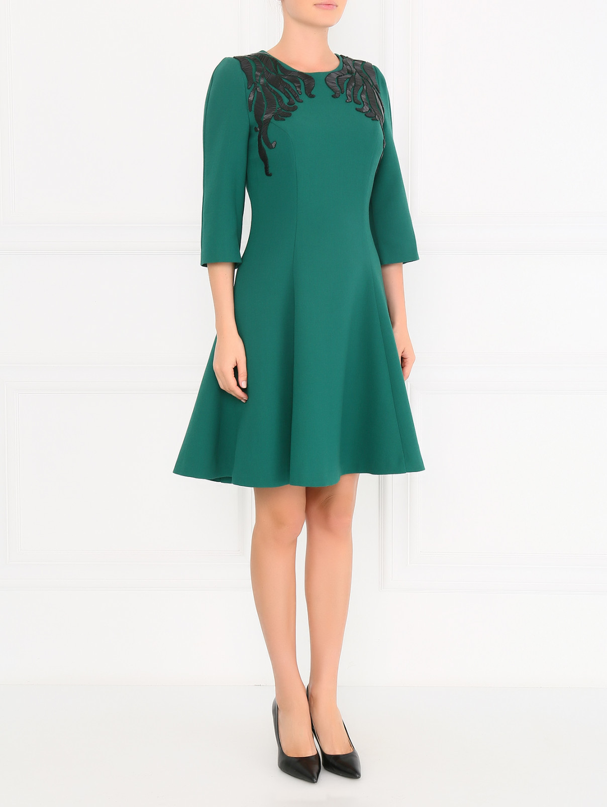 Платье-мини с аппликацией Andrew GN  –  Модель Общий вид  – Цвет:  Зеленый