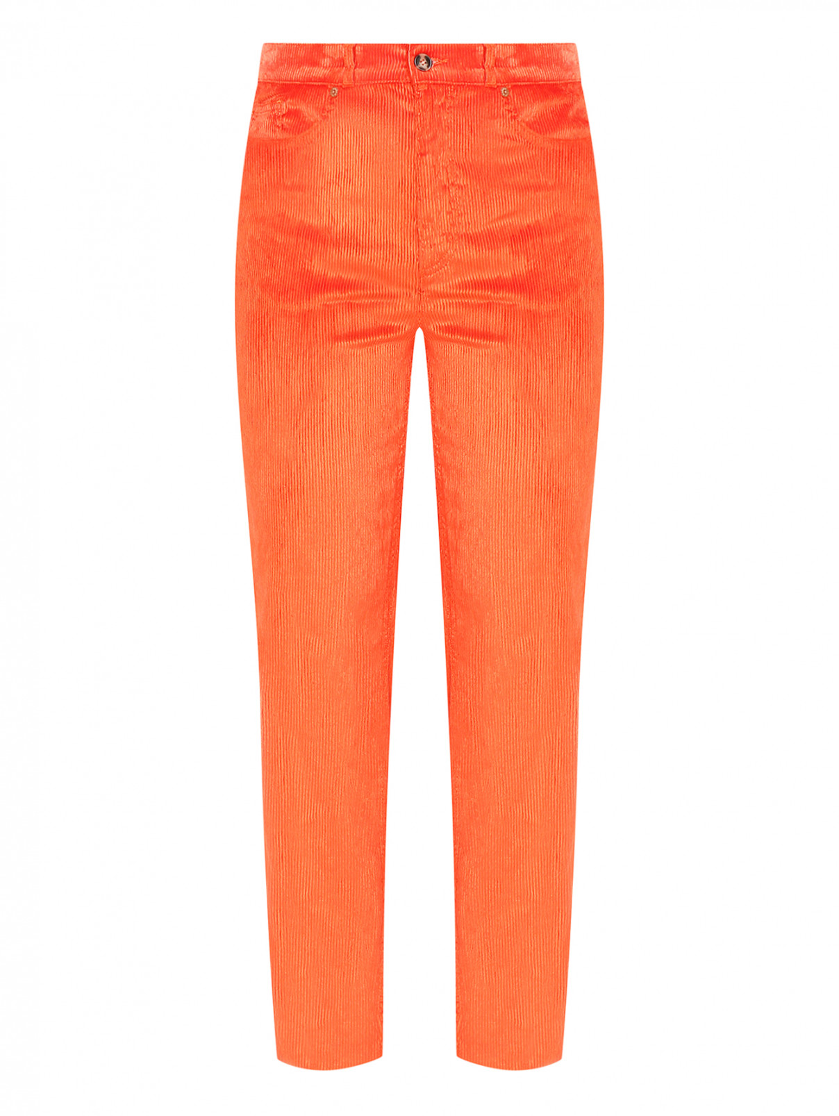 Однотонные брюки из смешанного хлопка Marina Rinaldi  –  Общий вид  – Цвет:  Оранжевый