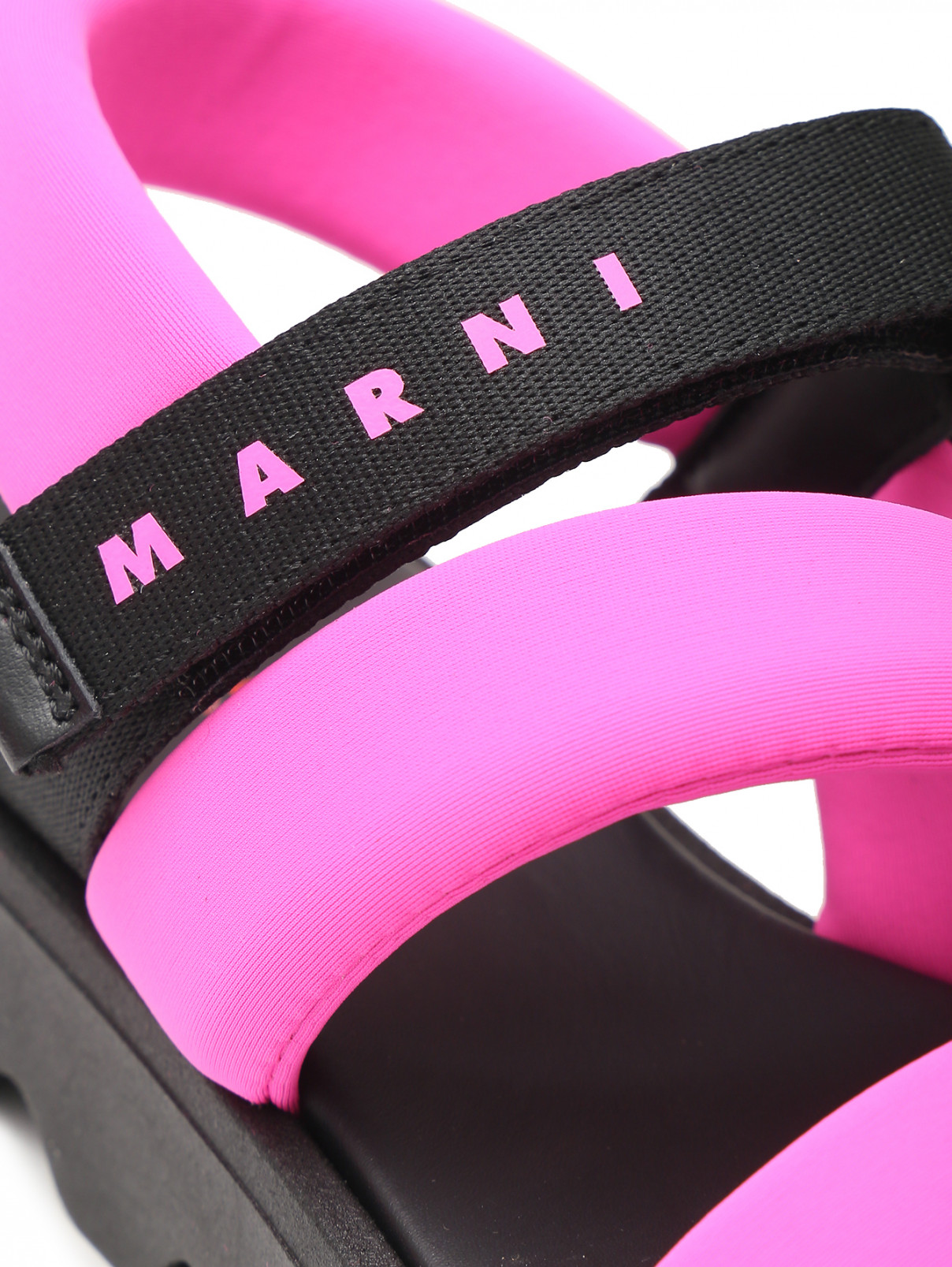 Сандалии из текстиля с липучкой Marni  –  Деталь  – Цвет:  Черный