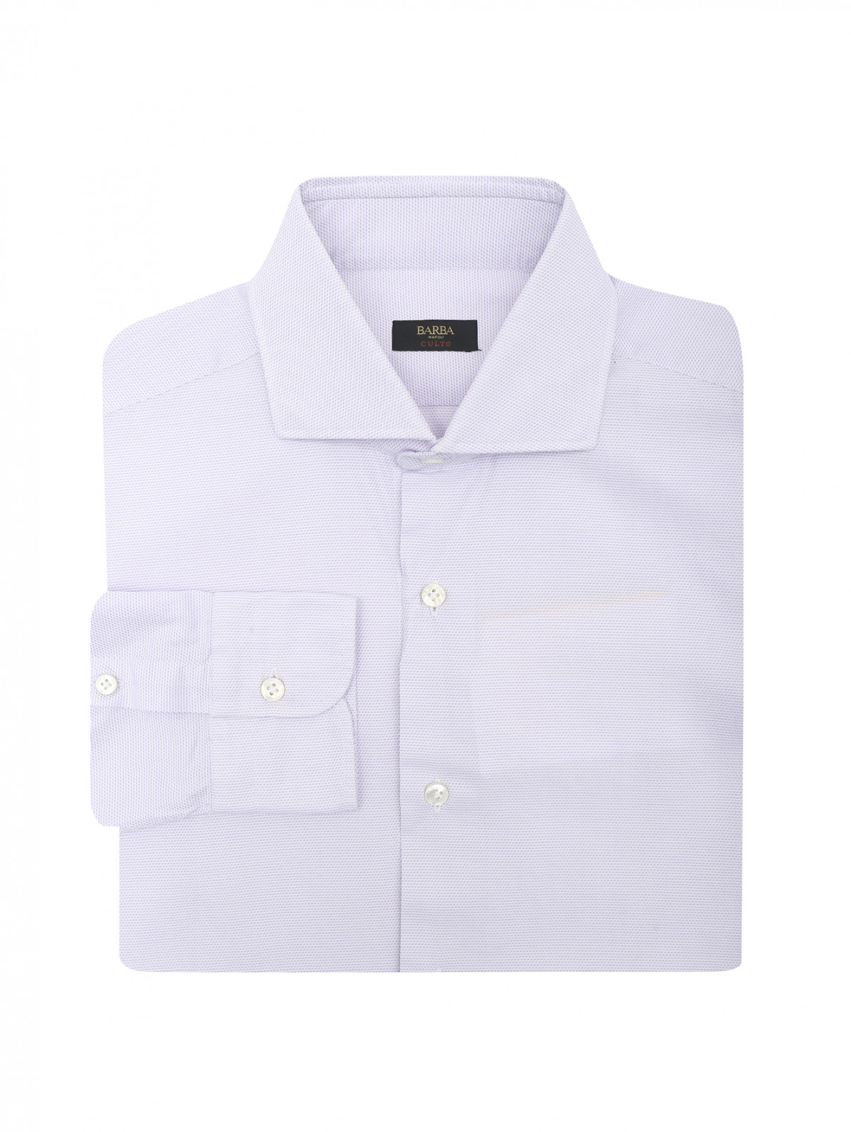 Рубашка из хлопка с узором Barba Napoli  –  Общий вид  – Цвет:  Фиолетовый