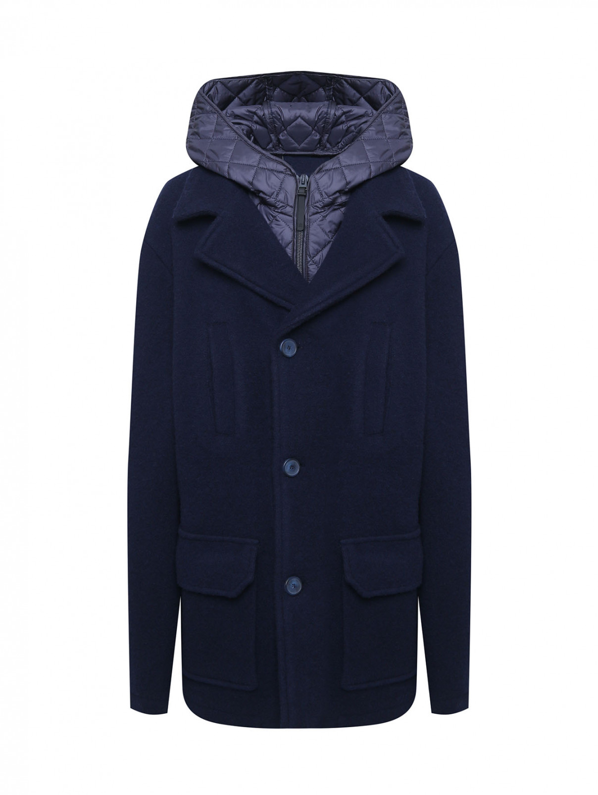 Пальто со съемным жилетом Il Gufo  –  Общий вид  – Цвет:  Синий