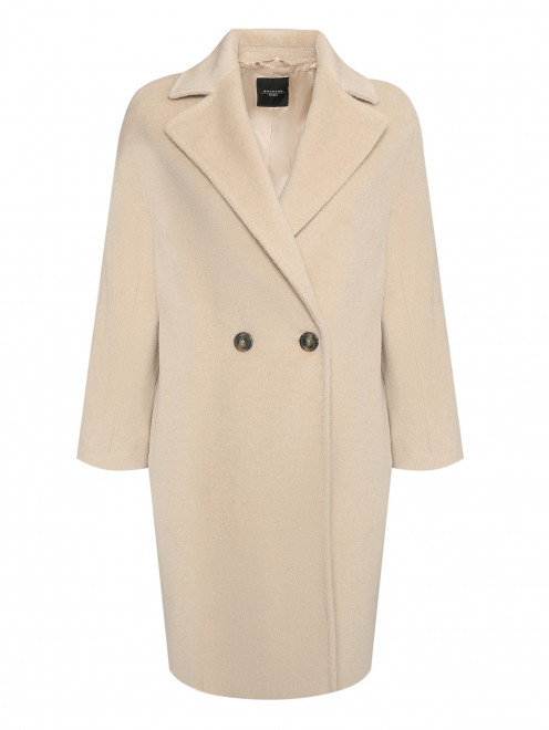 Двубортное пальто из смешанной шерсти  - Общий вид