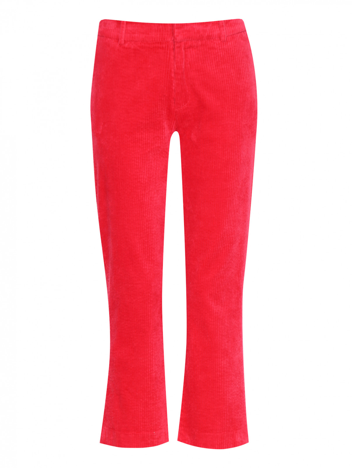 Вельветовые брюки прямого кроя Emily and Fin  –  Общий вид  – Цвет:  Красный