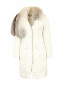 Пальто из хлопка с воротником из меха лисы Ermanno Scervino  –  Общий вид