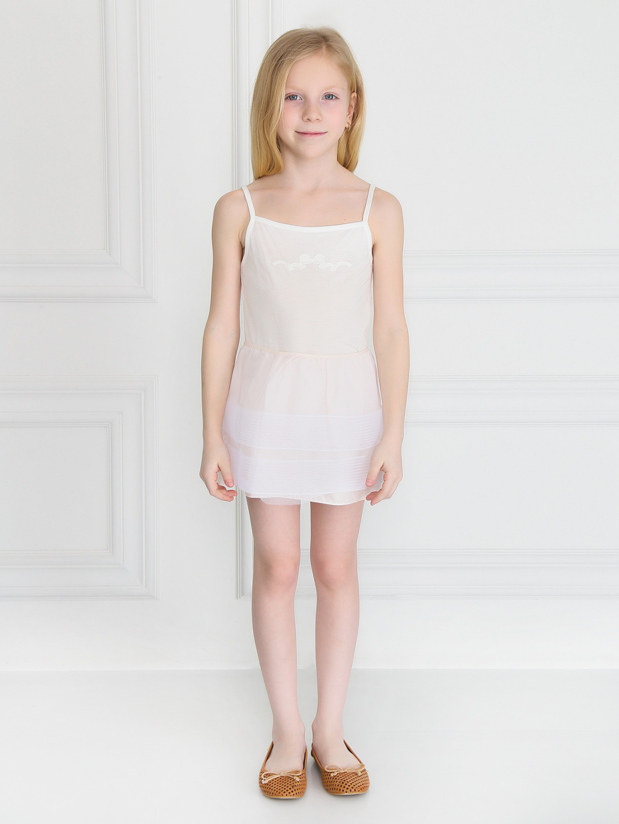 Юбка двухслойная нижняя Baby Dior  –  Модель Общий вид  – Цвет:  Белый