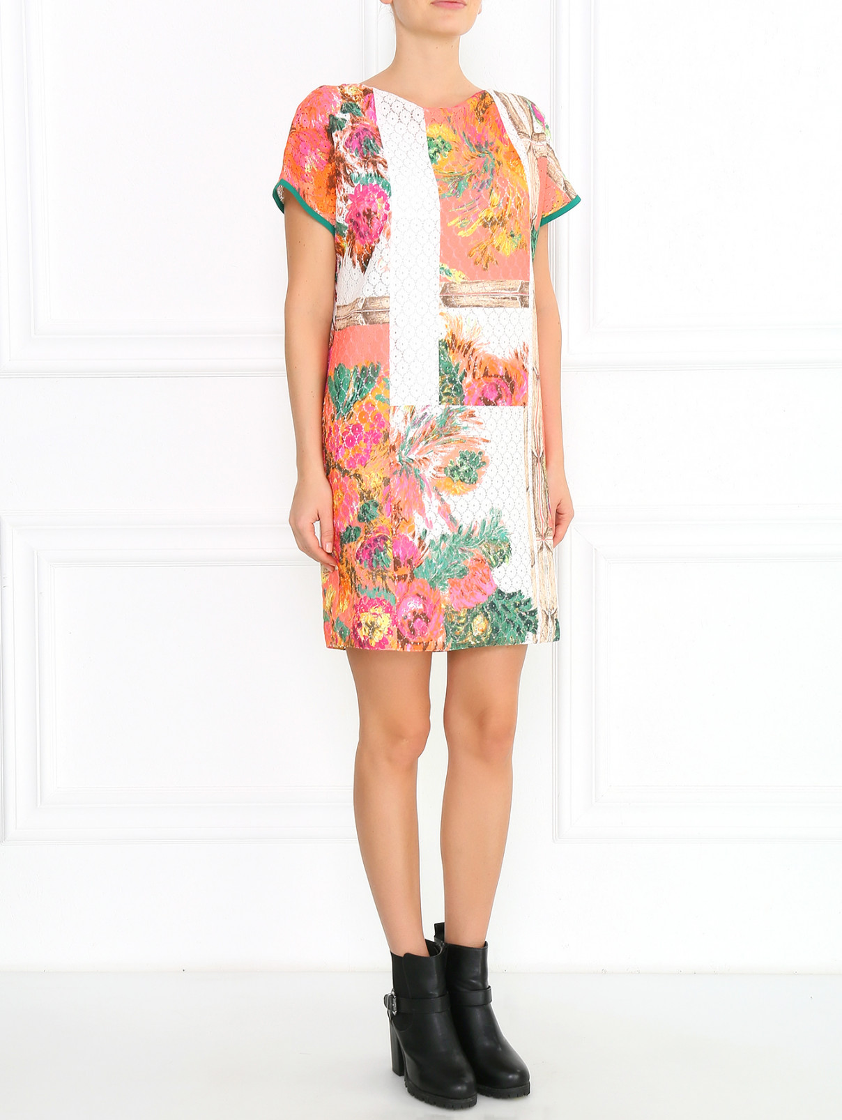 Платье-мини с цветочным узором Antonio Marras  –  Модель Общий вид  – Цвет:  Узор
