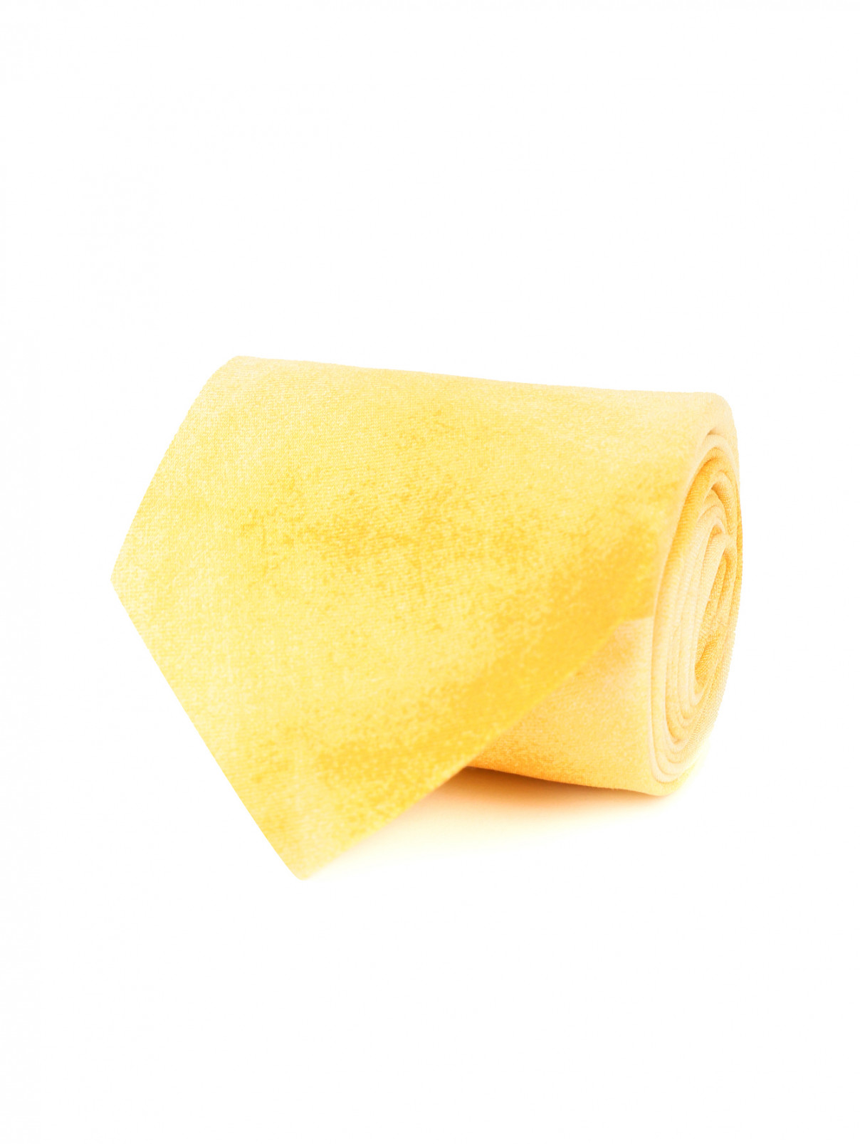Галстук из шелка с узором Emporio Armani  –  Общий вид  – Цвет:  Желтый