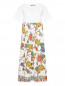 Комбинированное платье из хлопка с узором Marina Rinaldi  –  Общий вид