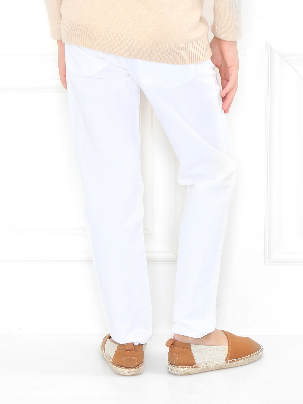 Узкие брюки из льна и хлопка Sonia Rykiel  –  Модель Верх-Низ1  – Цвет:  Белый