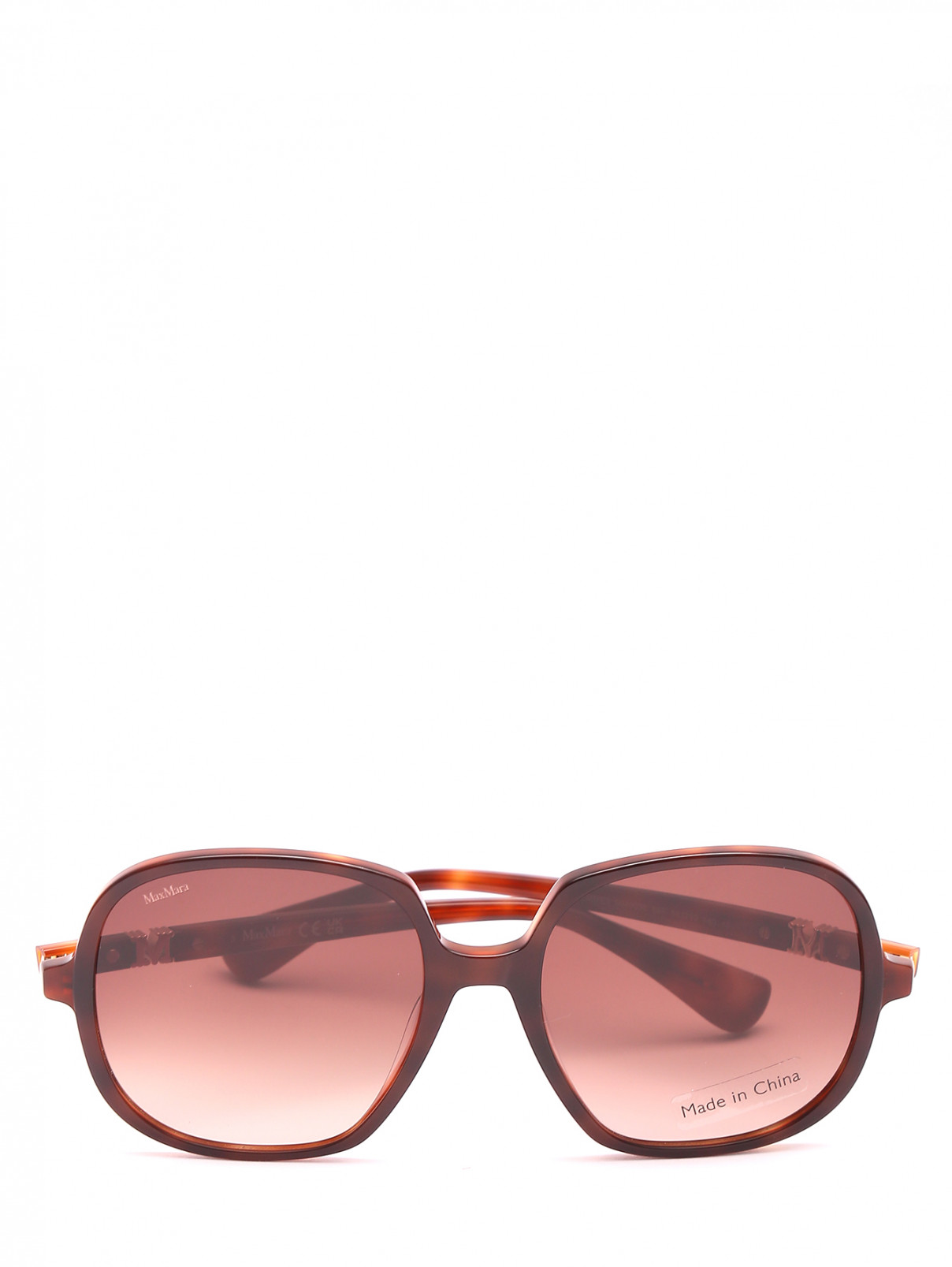 Солнцезащитные очки в оправе из пластика Max Mara  –  Общий вид  – Цвет:  Коричневый