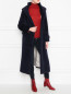 Пальто с капюшоном из шерсти с длинным ворсом Maison Lener  –  МодельОбщийВид