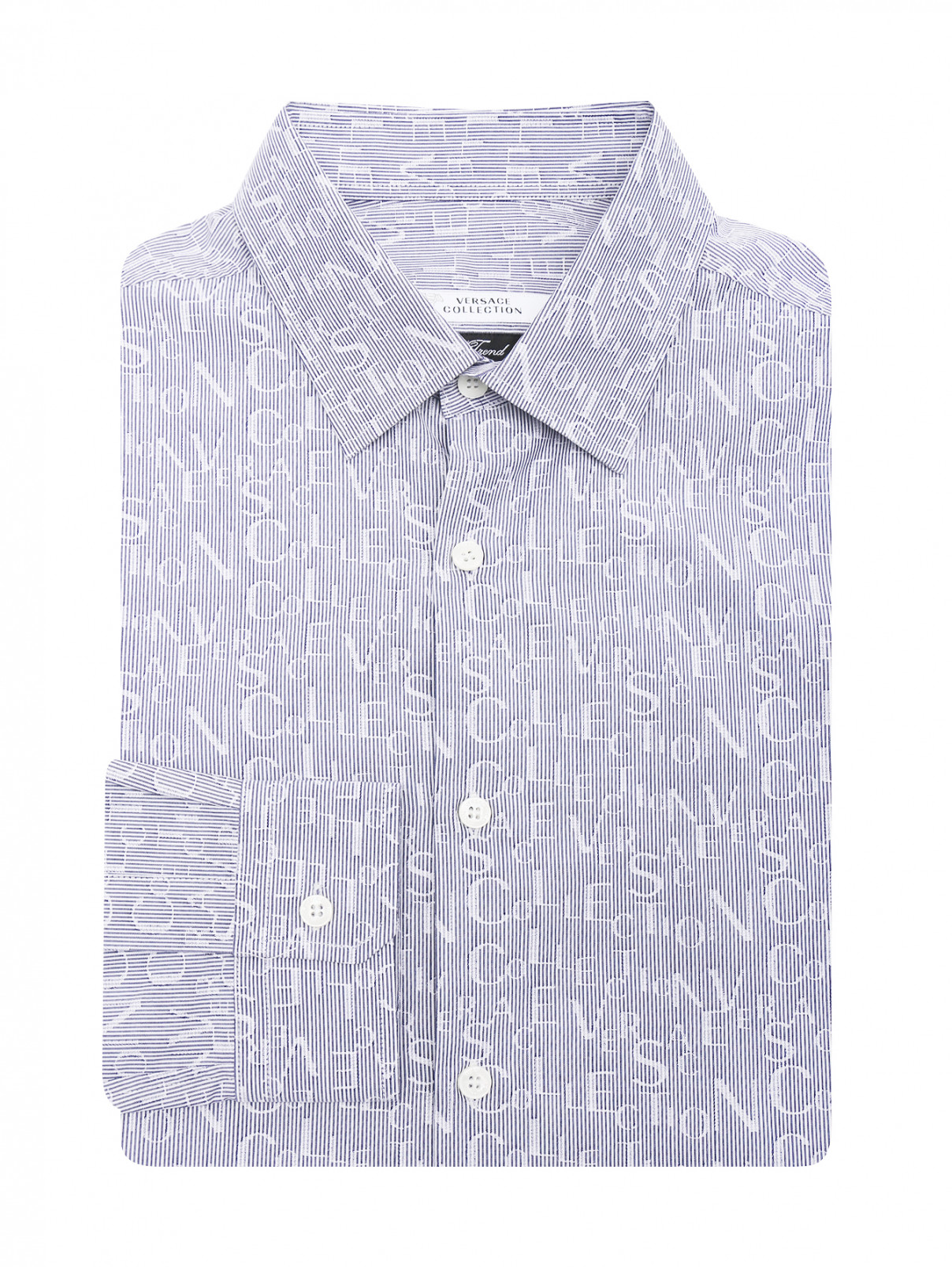 Рубашка из хлопка с узором Versace Collection  –  Общий вид  – Цвет:  Узор