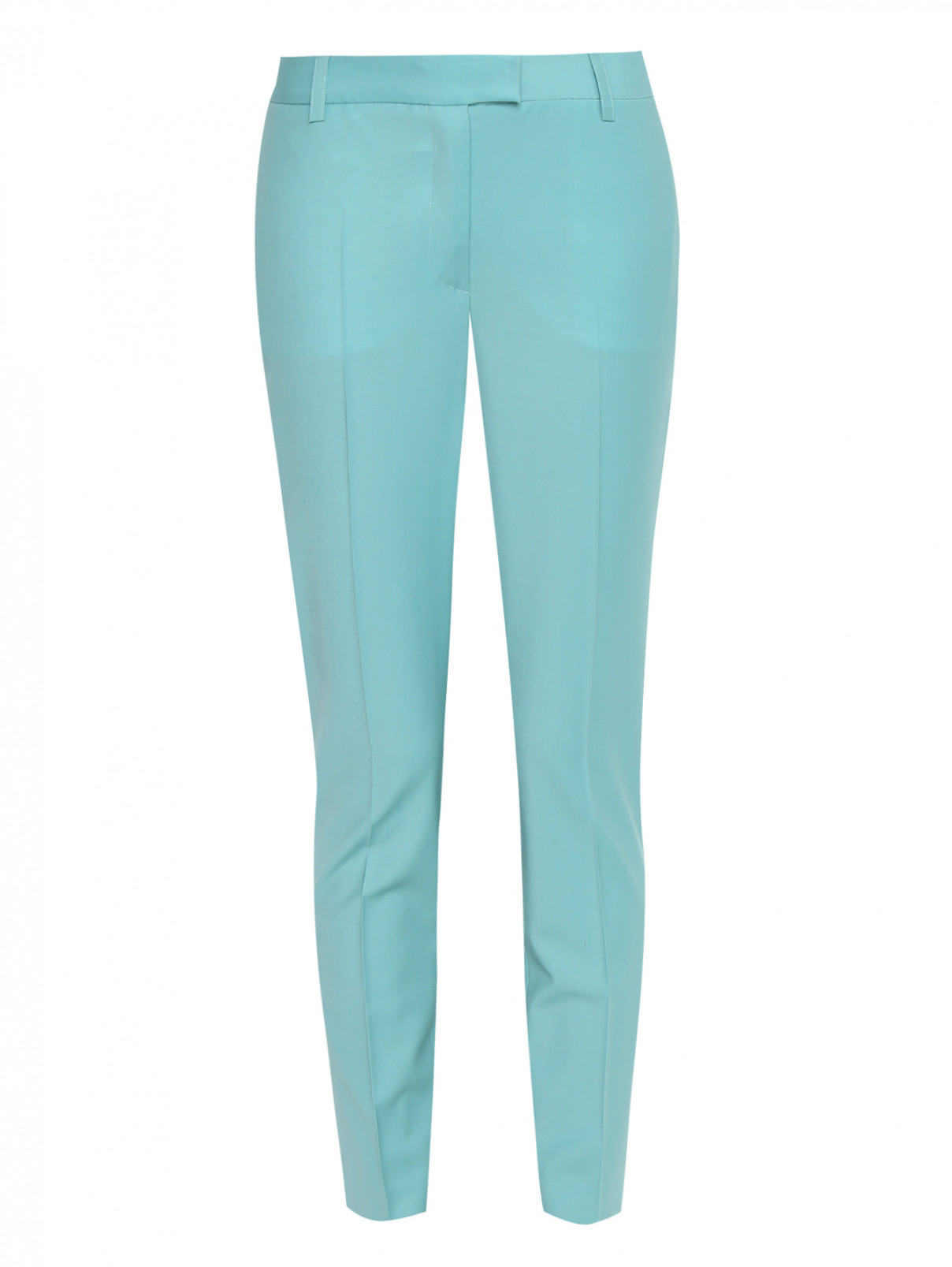 Укороченные брюки из шерсти со стрелками Paul&Joe  –  Общий вид  – Цвет:  Зеленый